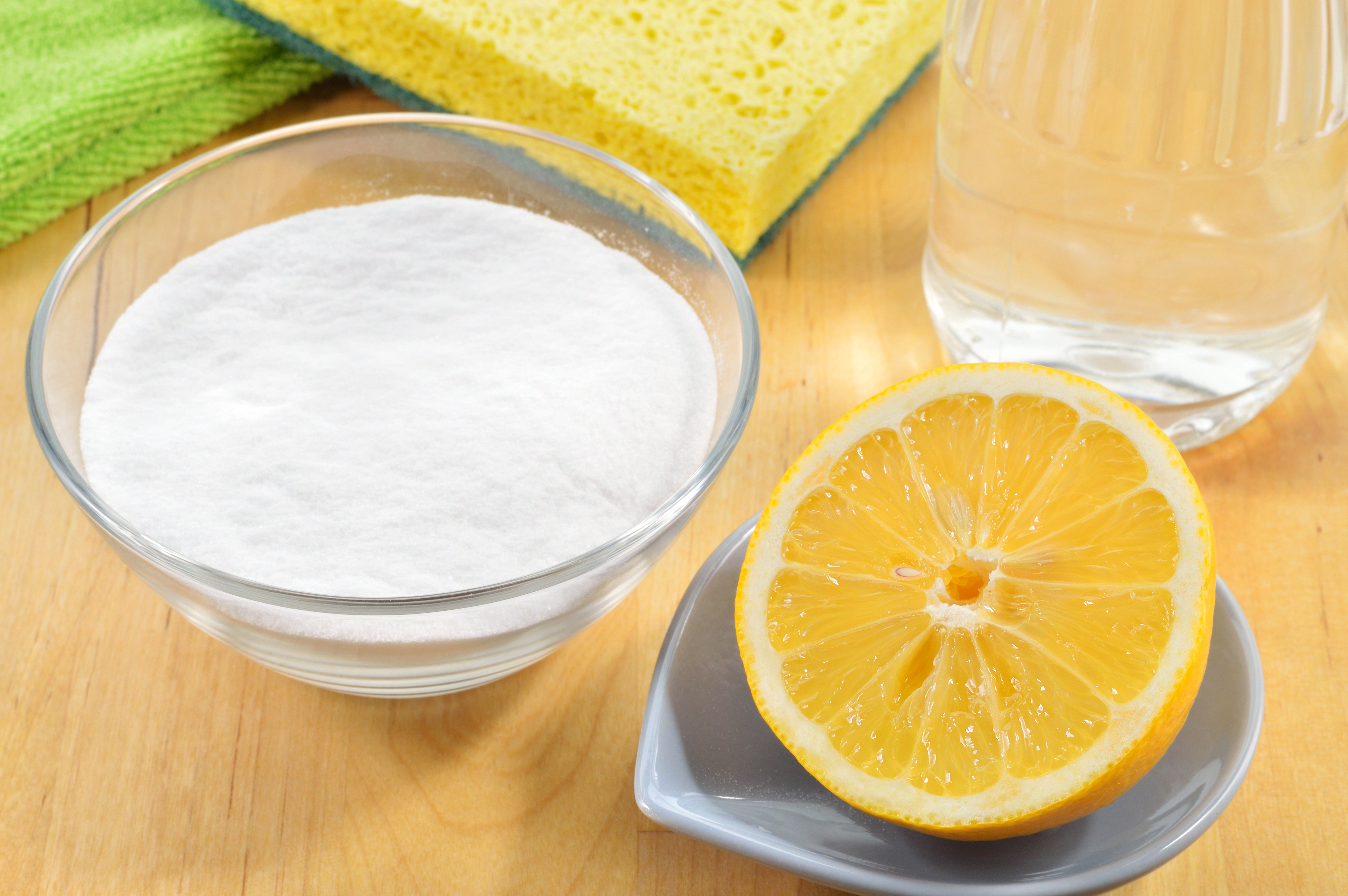 Natural cleaners table salt and lemon